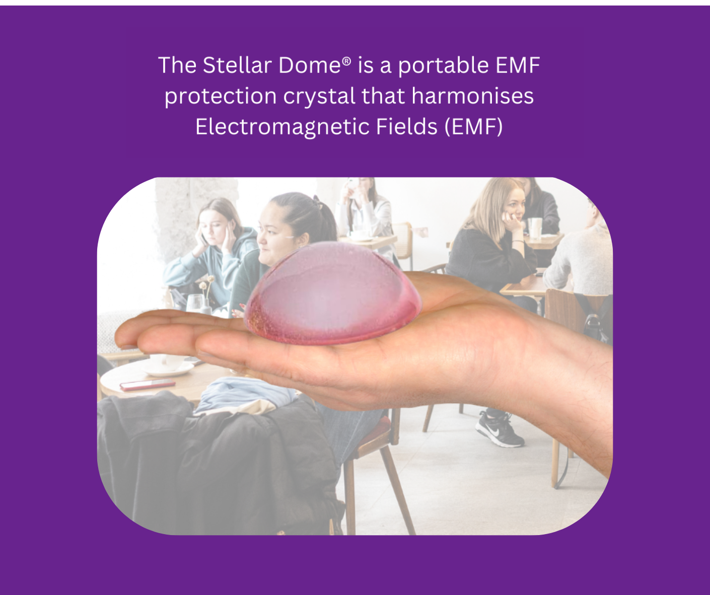 The Stellar Dome is a portable EMF protection crystal that harmonises electromagnetic fields(EMF)